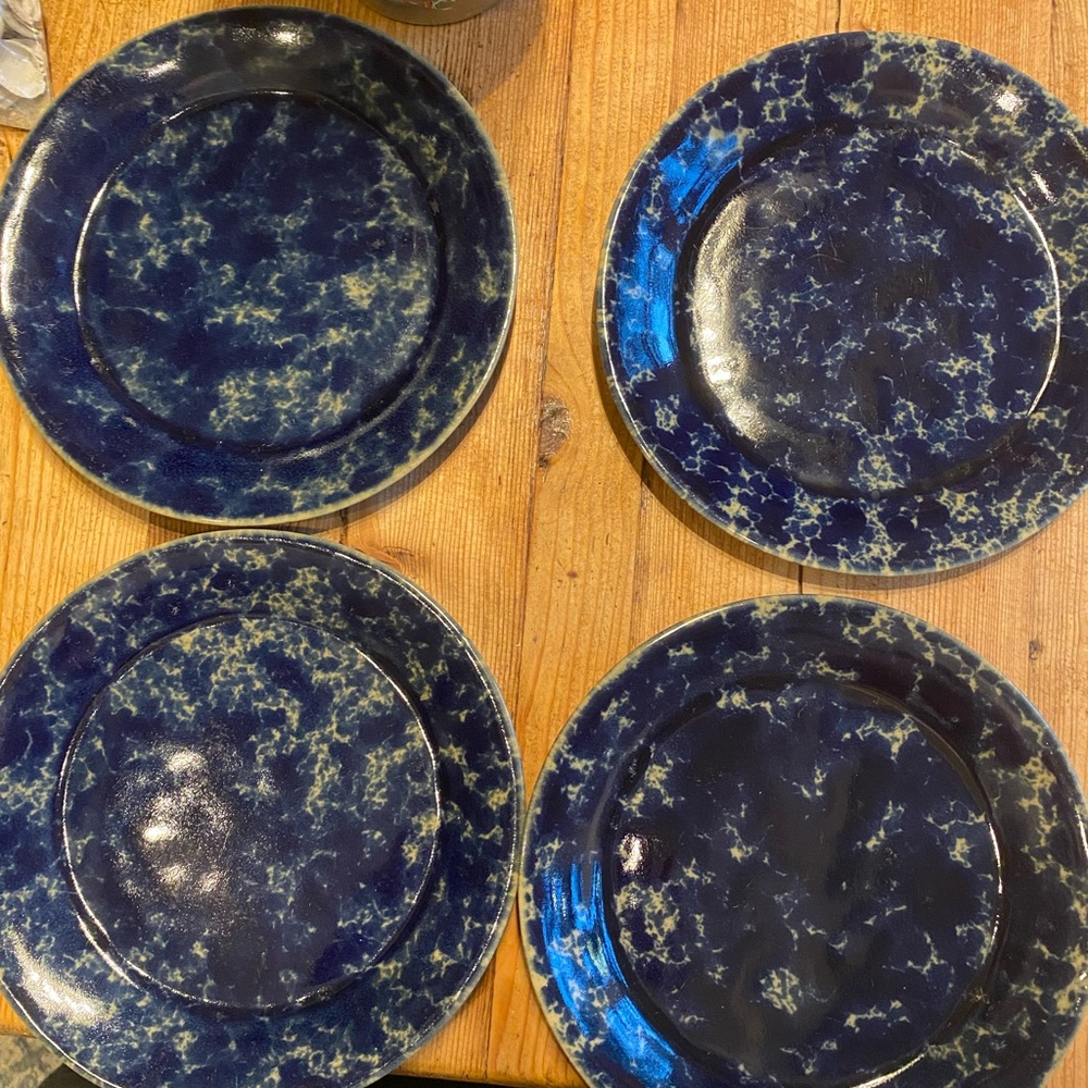 COPY - Set of 6 Bennington Blue Agate dessert/bread plates